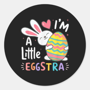 Adesivo Eu sou um pequeno Eggstra Engraçado Páscoa Bunny T