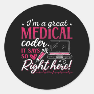 Adesivo Eu sou um programador de código de código médico d