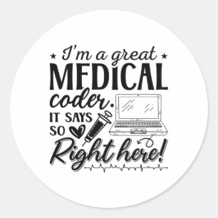 Adesivo Eu sou um programador de ICD com código médico Exc