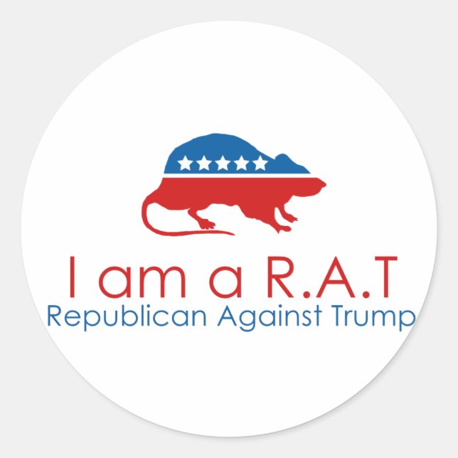 Adesivo Eu sou um R.A.T. Republicano Contra Trump (Frente)