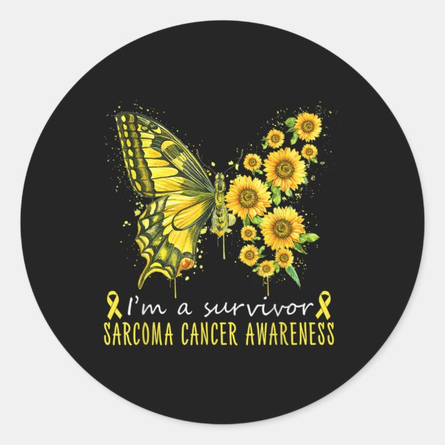 Adesivo Eu sou um Sobrevivente Sarcoma Cancer Consciência (Frente)