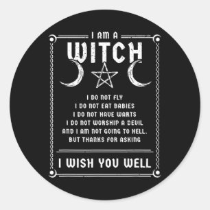 Adesivo Eu Sou Uma Bruxa Wicca Halloween Pagan Costume