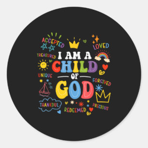 Adesivo Eu Sou Uma Criança De Deus Fé Cristã Retro Jesus M