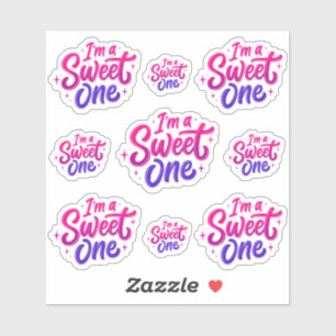 Adesivo Eu sou uma doce folha de palitos roxa rosa