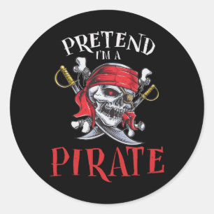 Adesivo Eu sou uma fantasia de Halloween do Caveira Pirata