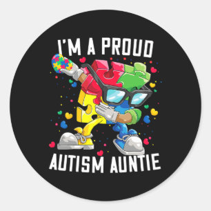 Adesivo Eu sou uma tia autista orgulhosa Autismo Autismo.