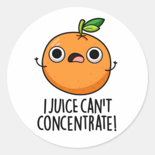 Adesivo Eu suco não consigo concentrar trocadilho de laran