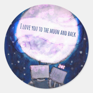 Adesivo Eu te amo à lua & aos robôs traseiros