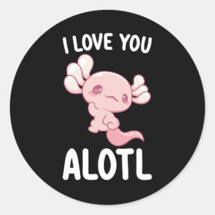 Adesivo Eu Te Amo Alol Axolotl Dia de os namorados