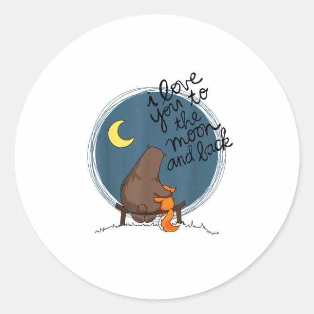 Adesivo Eu Te Amo Até a Lua e de Volta Estilo Clássico de  (Frente)