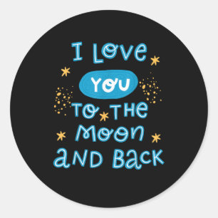 Adesivo Eu Te Amo Até a Lua e de Volta Estilo Genuíno