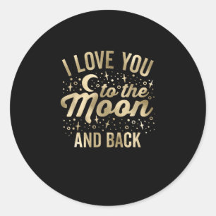 Adesivo Eu Te Amo Até a Lua e de Volta Estrelas Glam Vinta