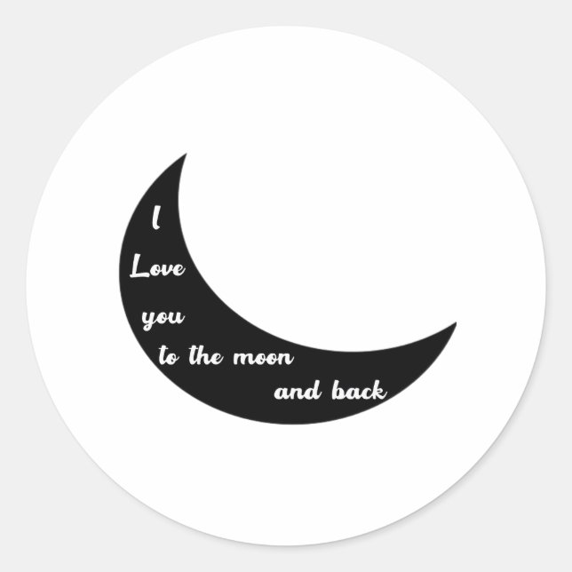 Adesivo Eu Te Amo Até a Lua e de Volta Romântico Minimal D (Frente)