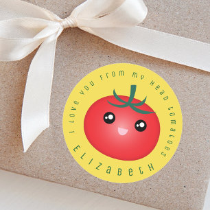 Adesivo Eu Te Amo Da Minha Cabeça Tomates Engraçados Comid