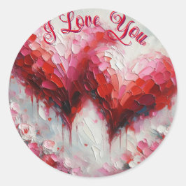 Adesivo Eu Te Amo Dois Corações Abstrato, Namorados De Pin