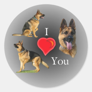 Adesivo Eu Te Amo German shepherd