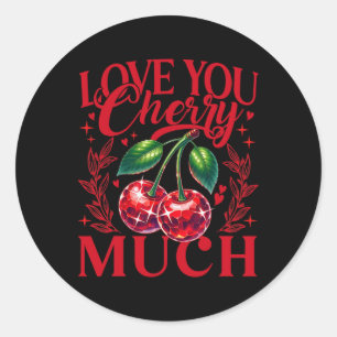 Adesivo Eu Te Amo Muito Cereja Coração de Morango Disco Ll