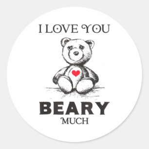 Adesivo Eu Te Amo Muito Urso Amante Homens Mulheres Funny