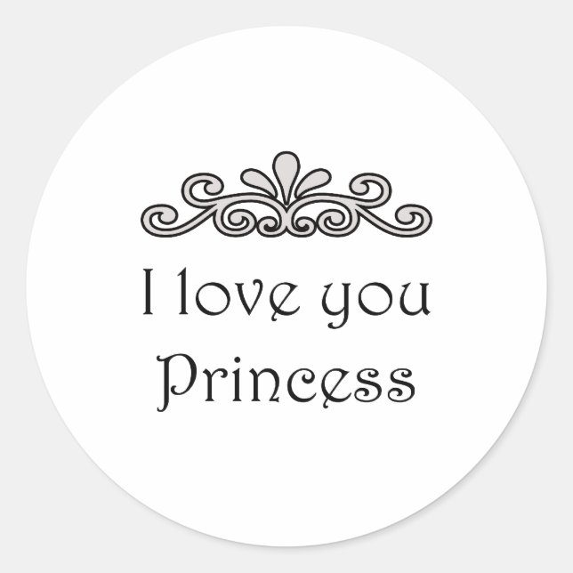 Adesivo Eu Te Amo, Princesa (Frente)