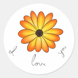 Adesivo Eu Te Amo Vinheta Flor