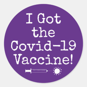 Adesivo Eu tenho a vacina Covid-19 - Simples Roxo Escuro