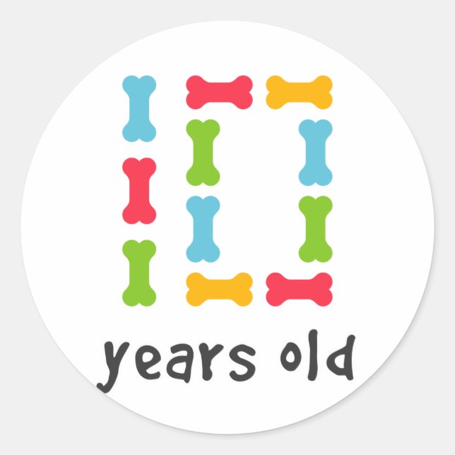 Adesivo Eu tenho dez anos (Frente)