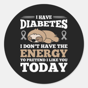 Adesivo Eu tenho diabetes eu não tenho energia