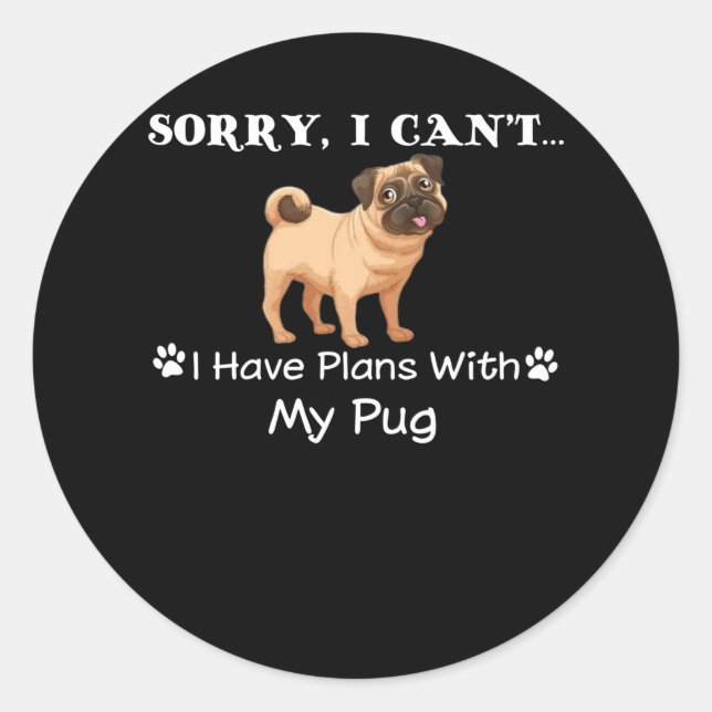 Adesivo eu tenho planos com meu cachorro (Frente)