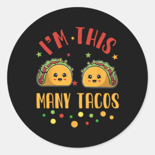 Adesivo Eu Tenho Tantos Tacos 2º Aniversário Twosday Cinco