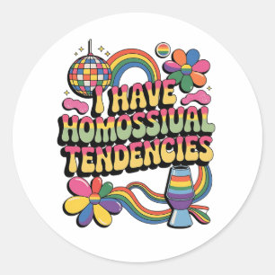Adesivo Eu tenho tendências homossexuais, mês de orgulho L