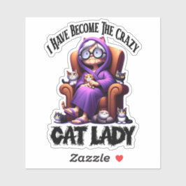 Adesivo Eu Tornei-Me A Louca Senhora De Gato