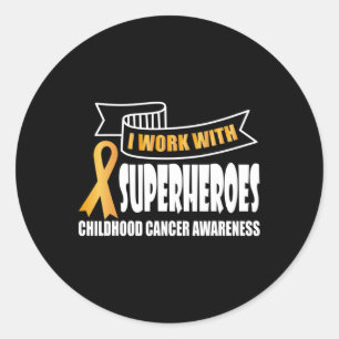 Adesivo Eu trabalho com super-heróis Friso Cancer de Infân