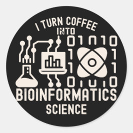 Adesivo Eu Transformo Café em Ciência de Bioinformática