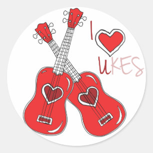 Adesivo Eu ukes do coração mim amo Ukuleles
