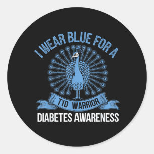 Adesivo Eu Uso Azul Ervilha Conscientização sobre Diabetes