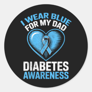 Adesivo Eu Uso Azul Para a Conscientização do Diabetes do
