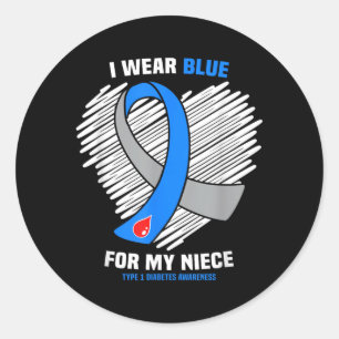 Adesivo Eu Uso Azul Para A Conscientização Do Diabetes Tip