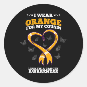 Adesivo Eu Uso Laranja Primo Consciência do Cancro Leucemi