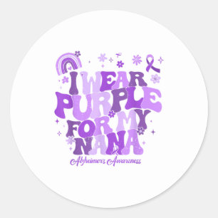 Adesivo Eu uso roxo para a demência da minha nana alzheime