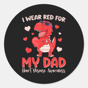 Adesivo Eu Uso Vermelho Pelo Meu Pai Dinossauro Doença Car