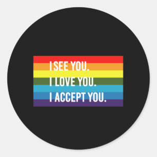 Adesivo Eu Vejo Eu Amo Você Eu Aceito Você Camiseta Orgulh