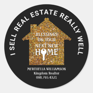 Adesivo EU VENDO REAL ESTATE Na moda Glitter Realtor