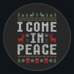 Adesivo Eu venho em paz, sou a Christma Casal da Paz.<br><div class="desc">Eu venho em paz Eu sou o Casal de Natal de Combate à Paz 1</div>
