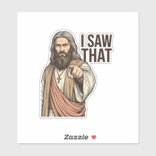 Adesivo Eu Vi Aquele Ponto Religioso Gravura Vintage Camis