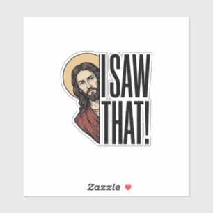 Adesivo Eu Vi Esse Engraçado Olhar Religioso Gráfico Desig