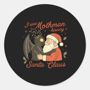 Adesivo Eu Vi Mothman Beijando Papai Noel Natal Divertido