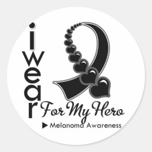 Adesivo Eu visto a fita da melanoma para meu herói