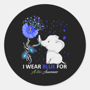 Adesivo Eu Visto Azul Autismo Sensibilização Elefante Corr