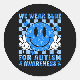 Adesivo Eu Visto Azul Para A Consciência Autista Mês Homen