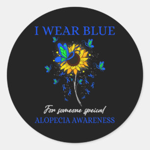 Adesivo Eu Visto Azul Para A Consciência Da Alopecia Giras